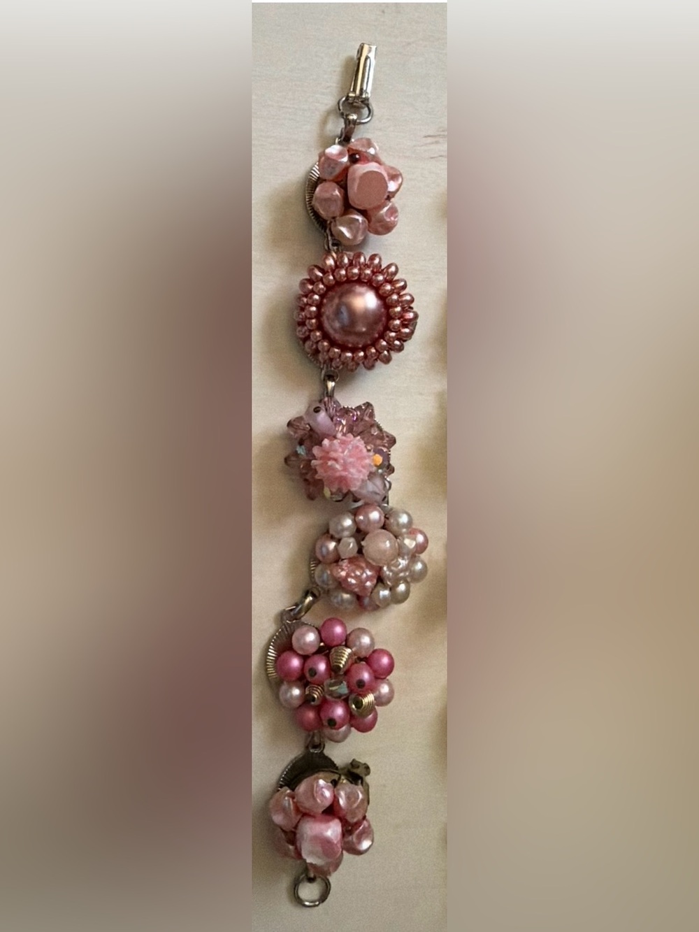 Pink Cluster Bracelet Vintage Vibe - Picture 2 of 2